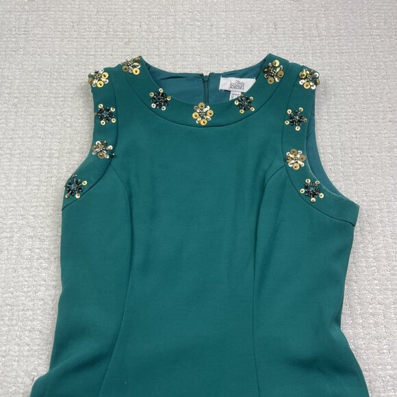 Belle by Badgley Mischka Fit and Flare Dress Size 10 Cocktail Party Green - Picture 2 of 13